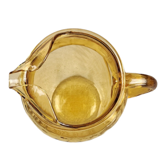 Vintage Anchor Hocking Glass Pitcher w Ice Lip Amber Swirl Twisted - Picture 2 of 4